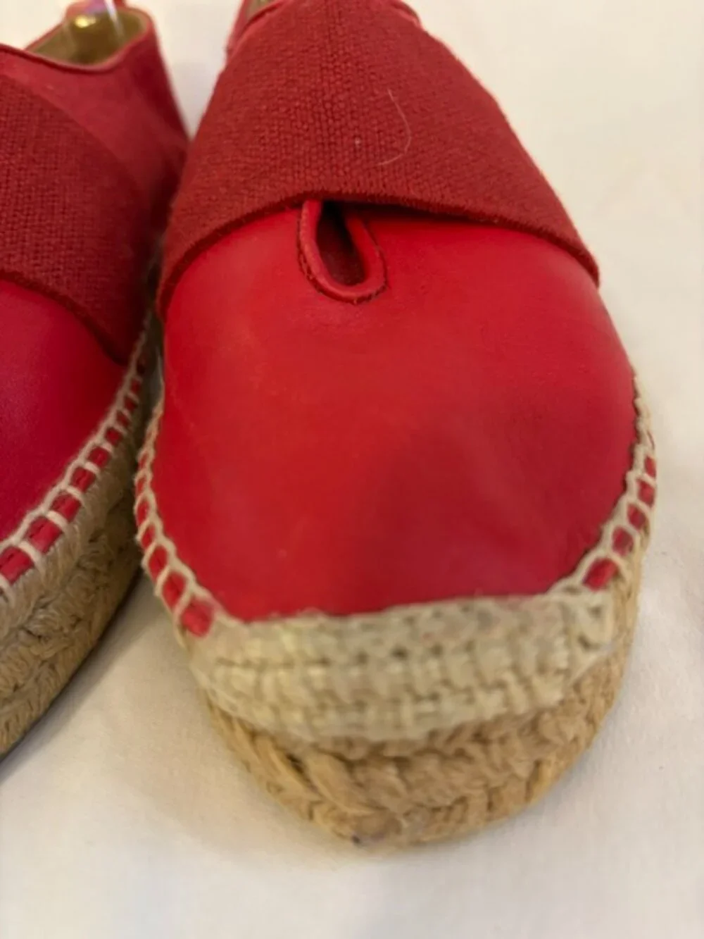 Rag & Bone Red Leather Nina Flat Espadrille Women's Size 38 (US 7.5)